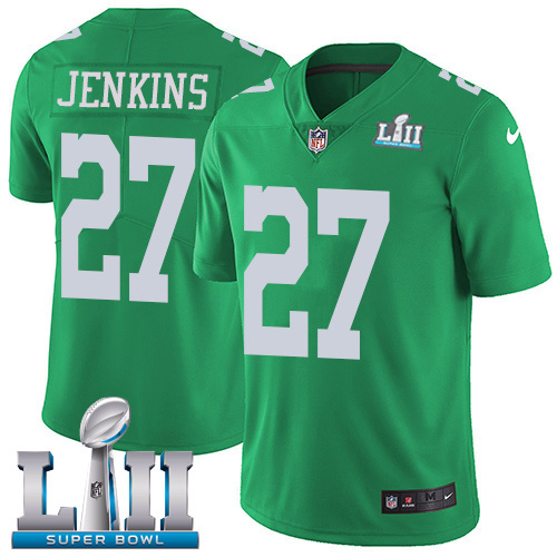 Nike Eagles #27 Malcolm Jenkins Green Super Bowl LII Youth Stitched NFL Limited Rush Jersey